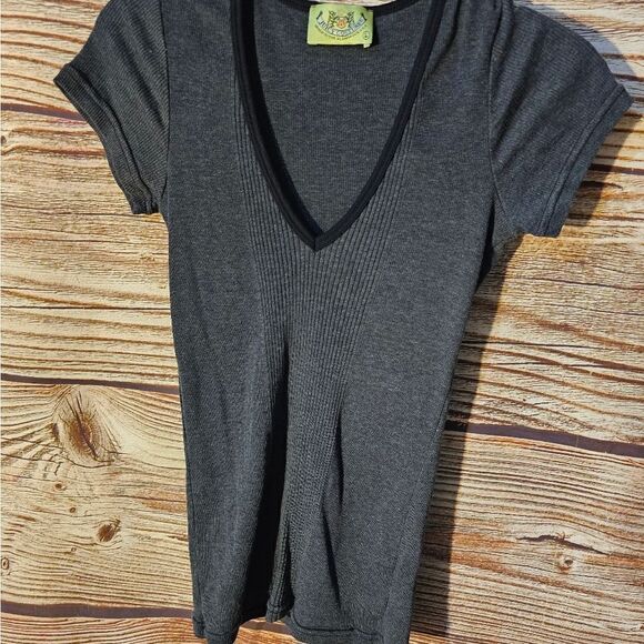 Juicy Couture top women's large gray pre-owned - Picture 1 of 3